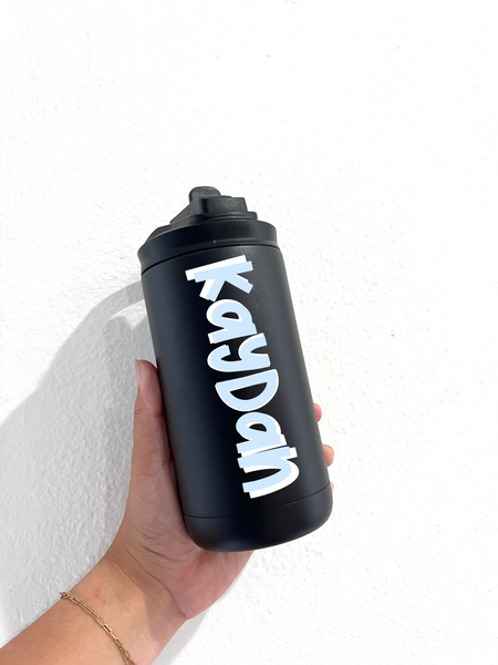 Matte Black 12 oz CUSTOM NAME Water bottle