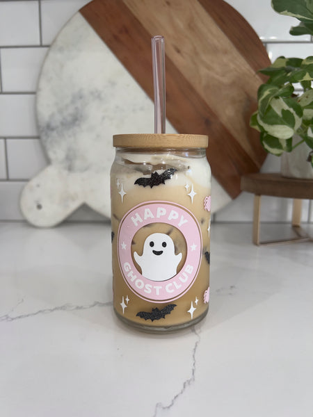 Happy Ghost Club Glass Can Cup