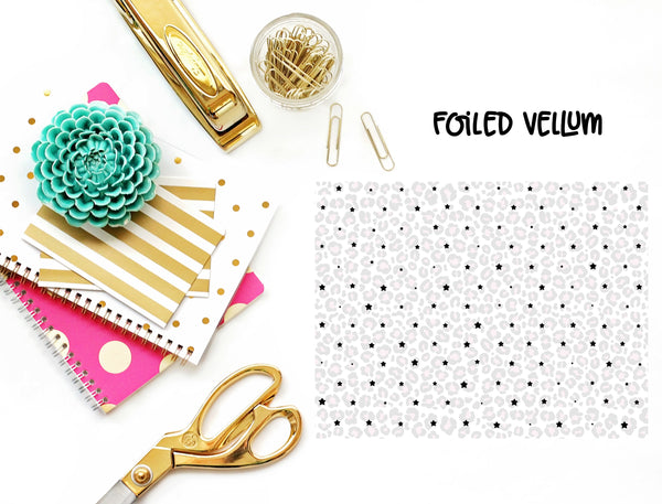 Foiled Leopard and Stars Vellum