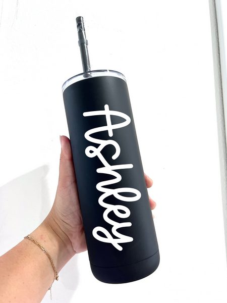 Matte Black 20 oz CUSTOM NAME Tumbler