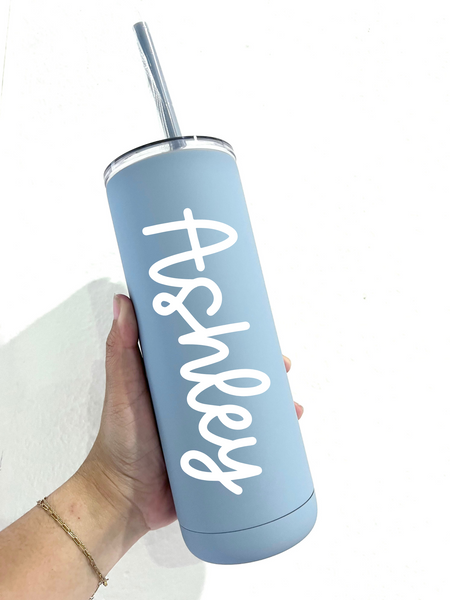 Matte Dusty Blue 20 oz CUSTOM NAME Tumbler