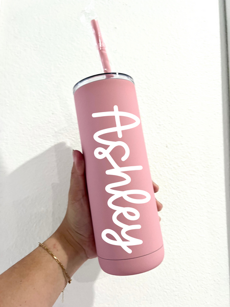 Matte Pink 20 oz CUSTOM NAME Tumbler
