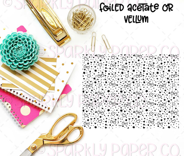 Stars, Bows & Hearts Foiled Acetate or Vellum