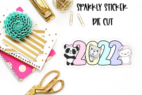 2022 Sparkly Sticker Die Cut