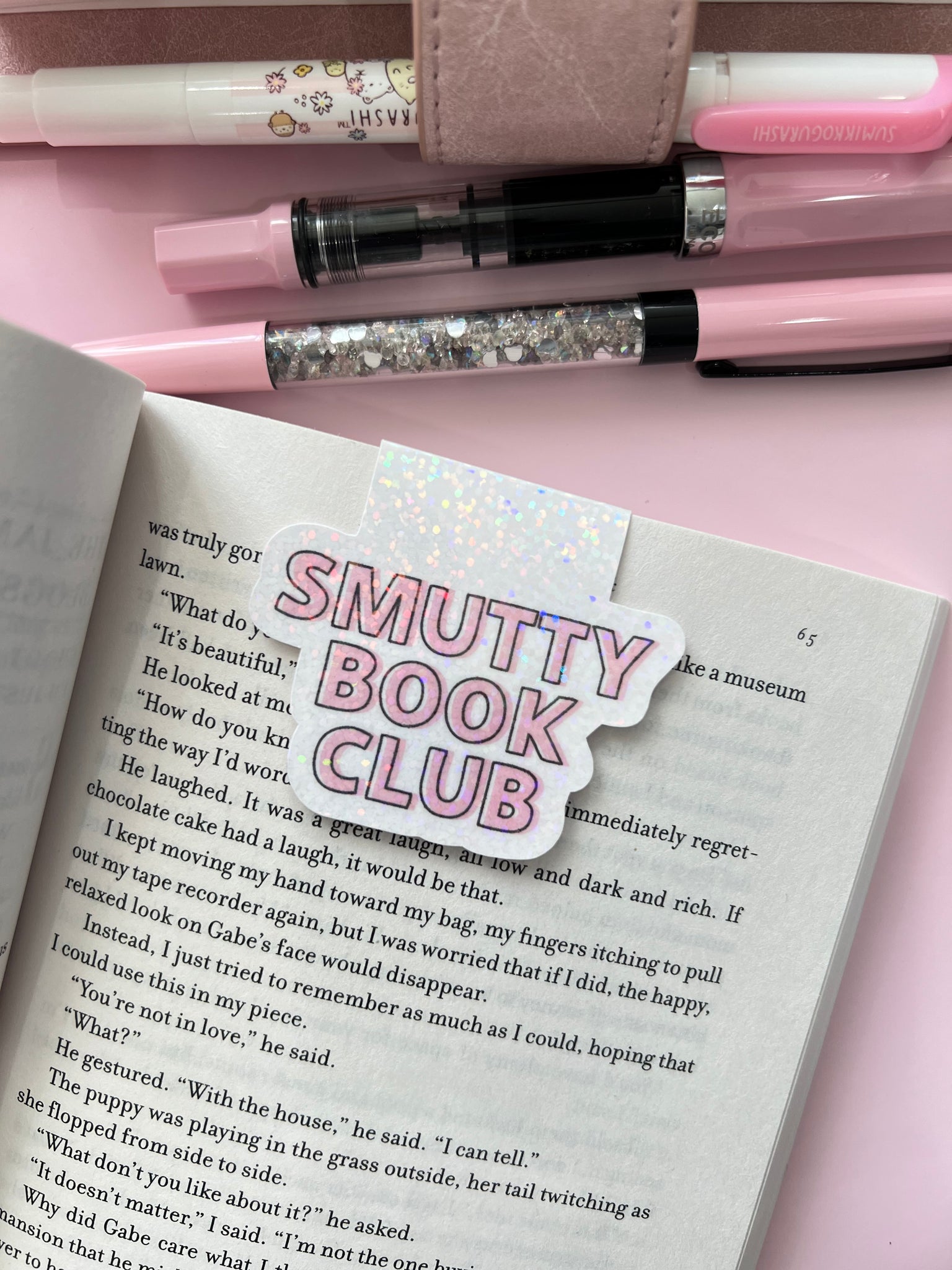 Pink Smutty Book Club Magnetic Bookmark