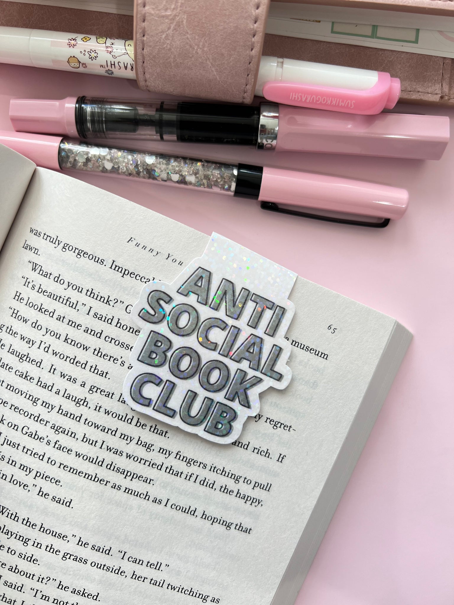 Neutral Anti Social Book Club Magnetic Bookmark