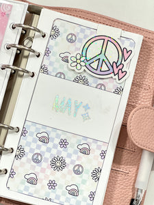 Sparkly Peace Sign Magnetic Bookmark