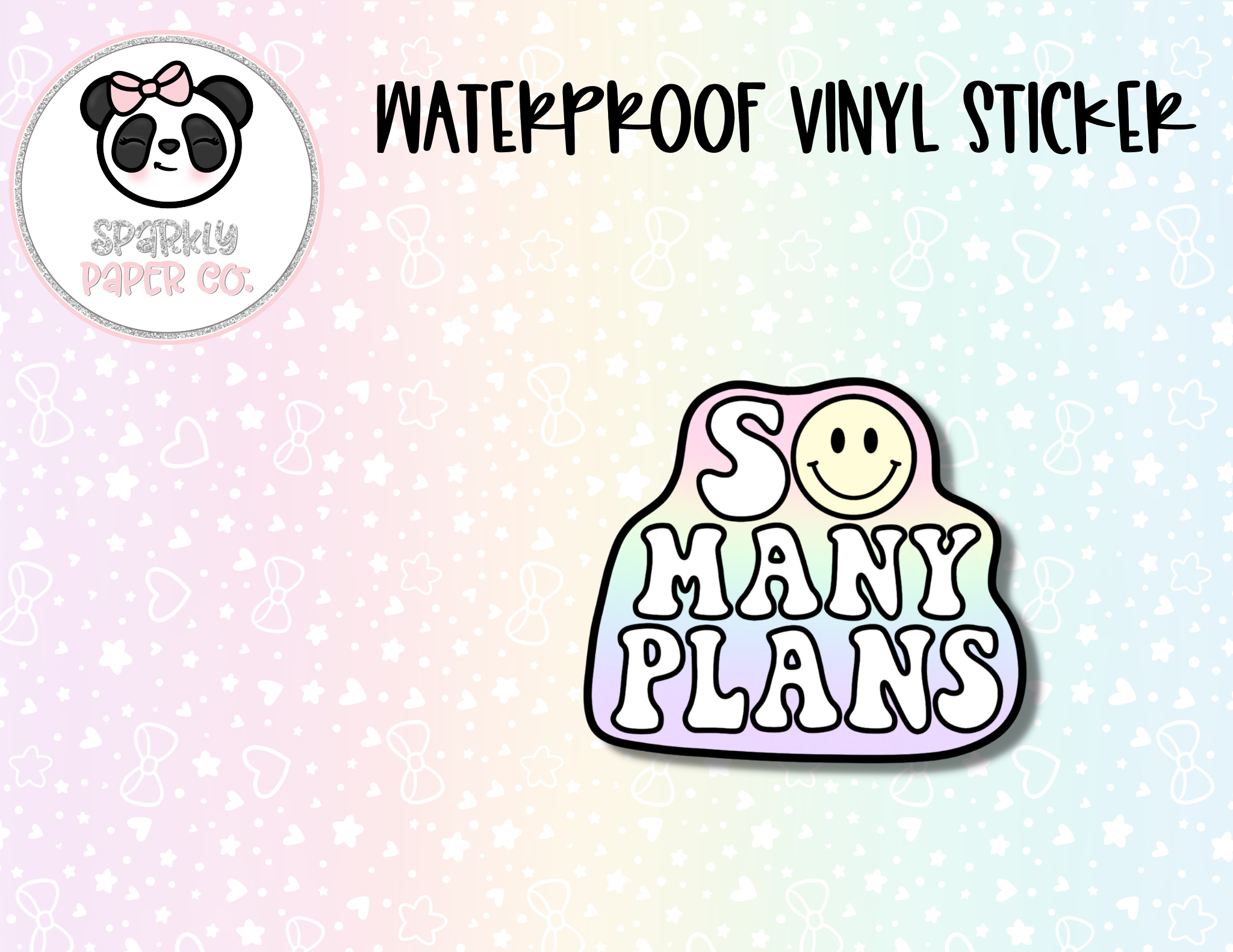 So Many Plans waterproof vinyl sticker