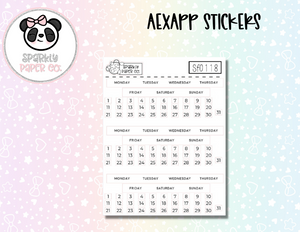 Weeks Monthly Coverup Stickers AExAPP (s0118)
