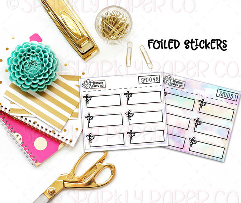 Foiled Bows, Moons, & Stars Quarter Box Stickers (Sf0048/51 premium matte)