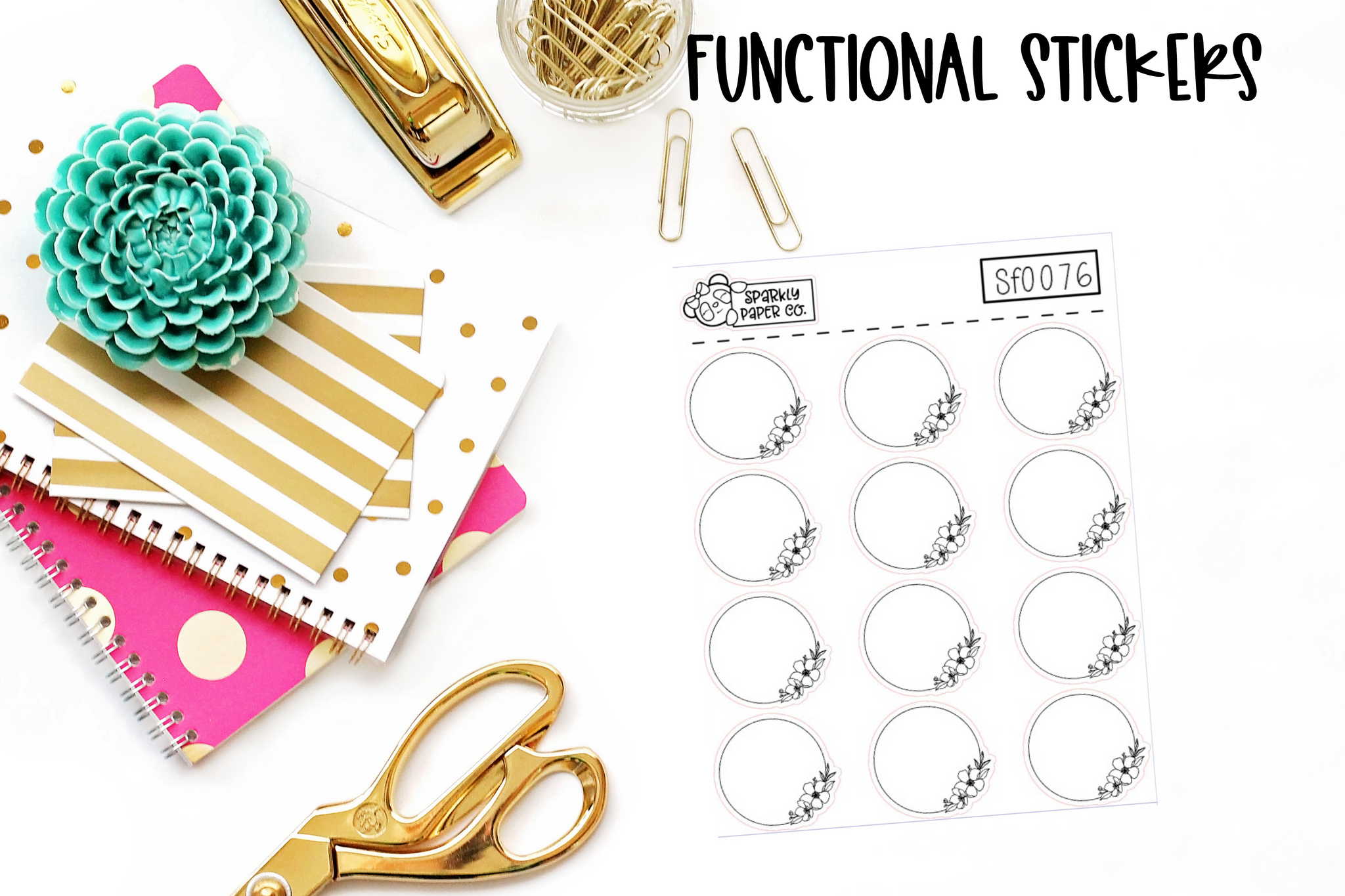 Floral Circles Functional Stickers SF0076
