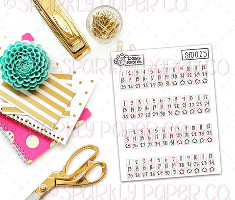 Foiled Date Stickers (clear paper) SF0025