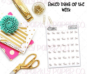 Foiled Days of the Week (clear paper) SF0026