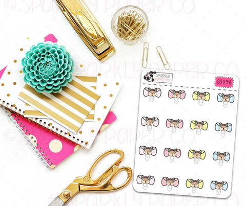 Frances Bow Head Clips Stickers (matte removable) S0096