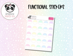 Pastel Half Colored Circle Stickers S0172