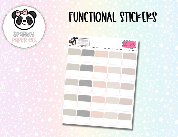 Neutral Half Colored Square Stickers (transparent matte) S0169 ...