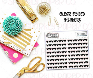 Hearts Header/Dividers Clear Foiled Stickers (sf0007)