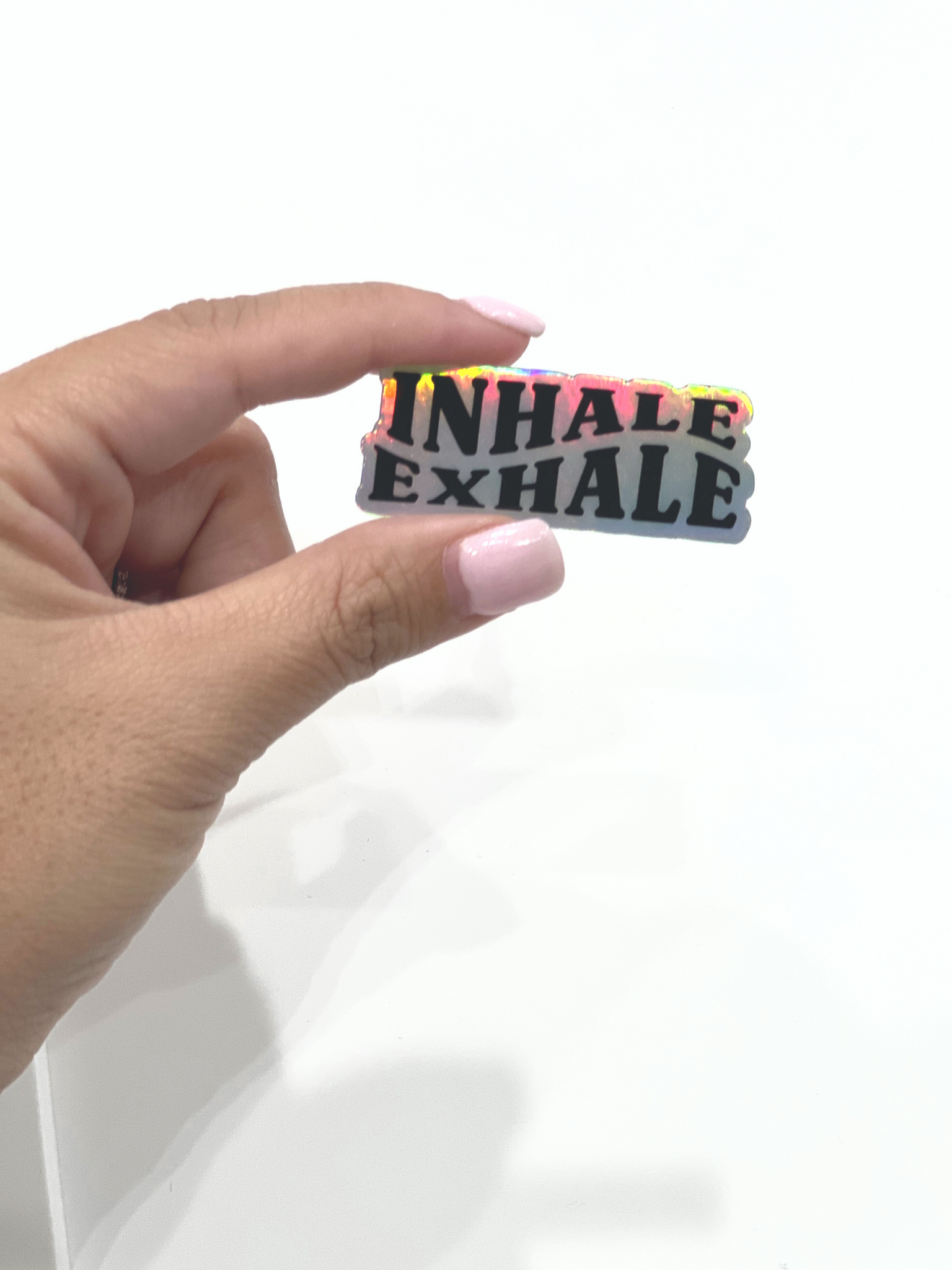 Inhale Exhale Holographic Vinyl Sticker Die Cut *LIMITED*