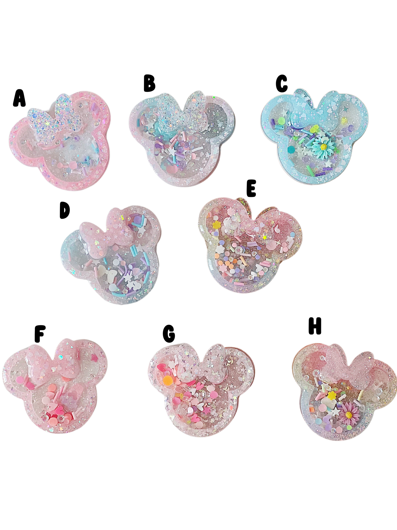Mouse With Bow Shaker Resin Keychain