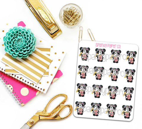 Petty Patty Eating Popcorn Planner Stickers (matte removable)