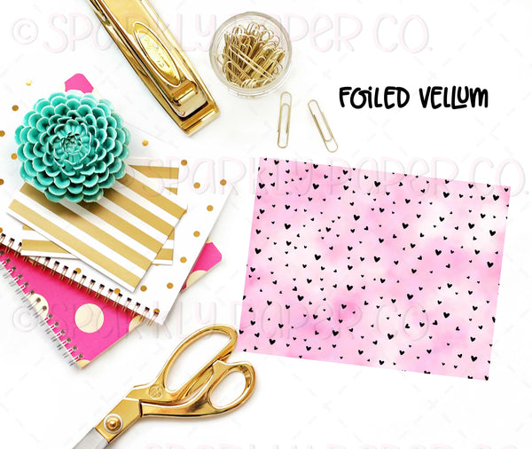 Pink Water Color Foiled Vellum