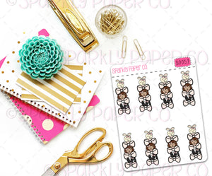 Stacked Bow Critters Planner Stickers (matte removable) S0052