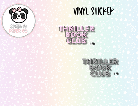 Thriller Book Club Vinyl Sticker Die Cut