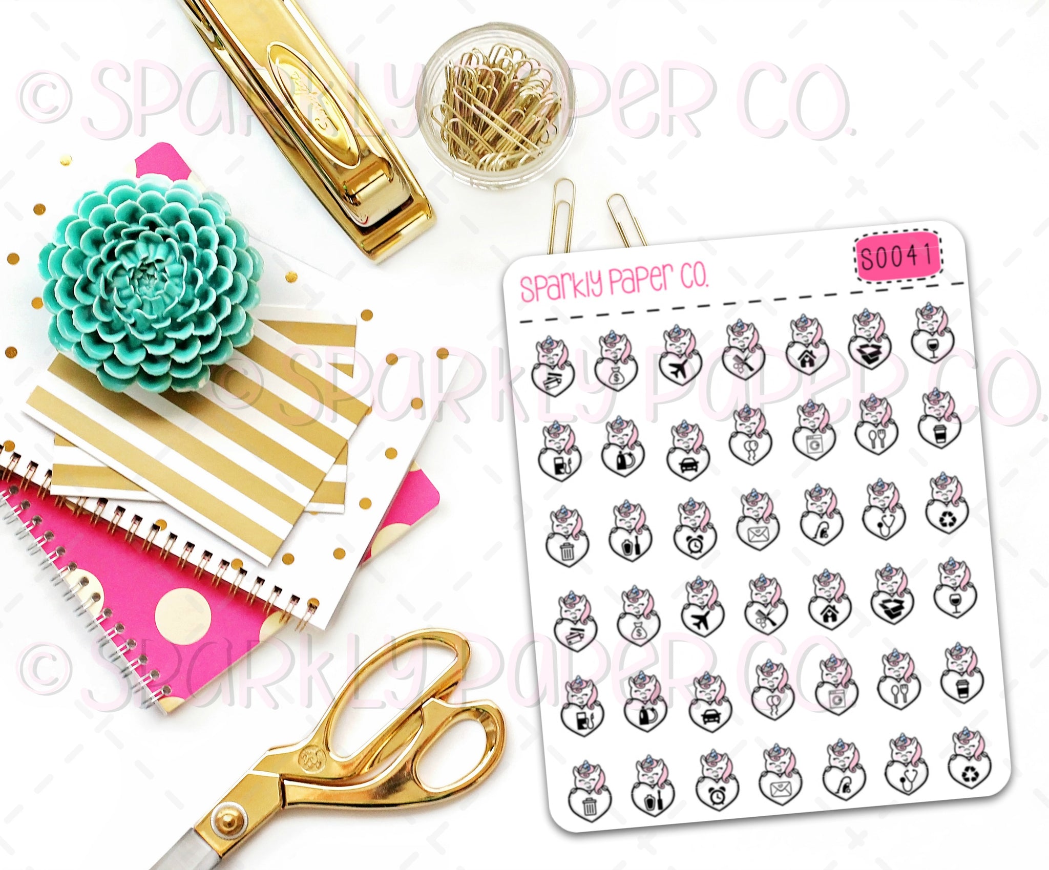 Unicorn Icons Planner Stickers (matte removable) S0041