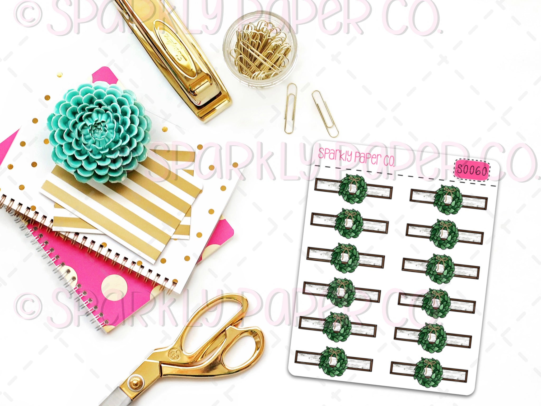 Wreath Headers Planner Stickers (matte removable) S0060